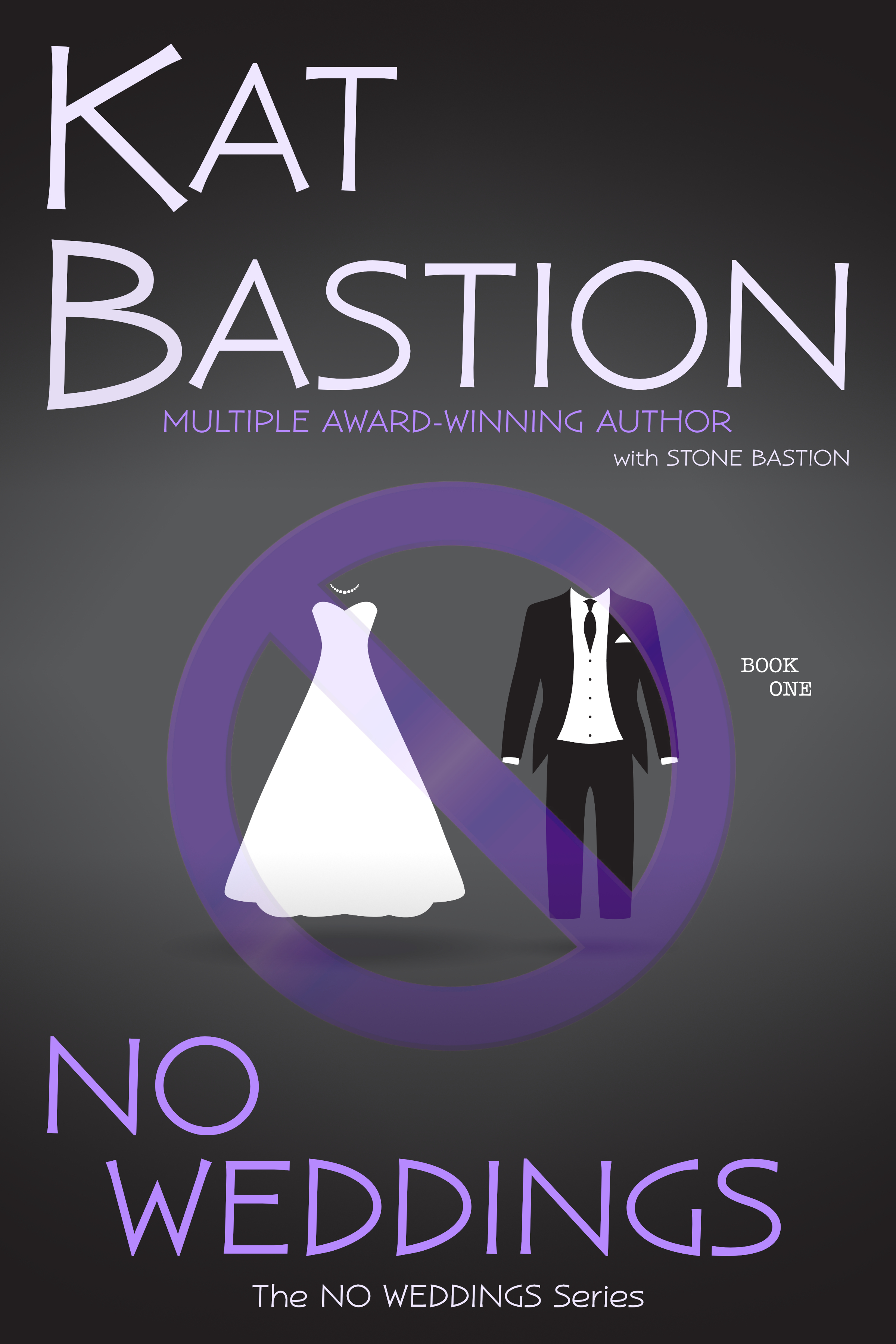No Weddings Cover with Wedding Dress Tux and Purple Null Symbol over them